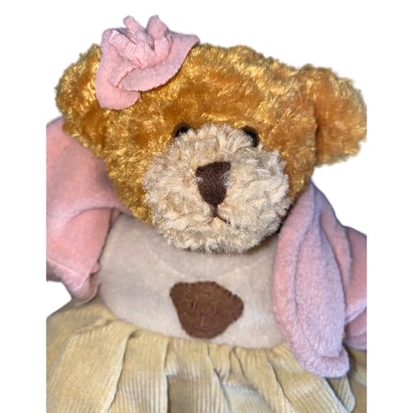 Set Of 2 Plush Teddy Bears In Outfits - Hooded Sweatshirt & Corduroy Pants + Pin - Picture 4 of 13